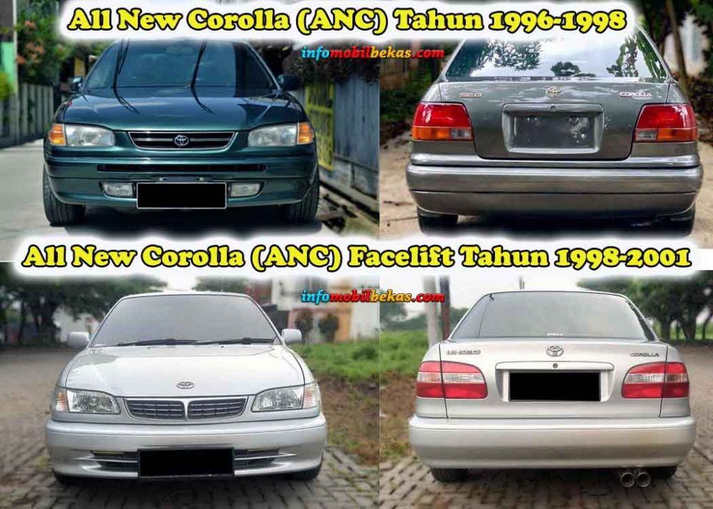 Perbedaan Toyota All New Corolla (ANC) dan facelift Tahun 1996-2001